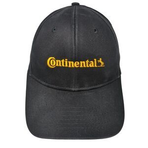 Continental Fitted Hat Black One Size Embroidered Solid Vent Holes